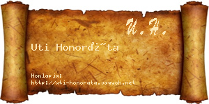 Uti Honoráta névjegykártya